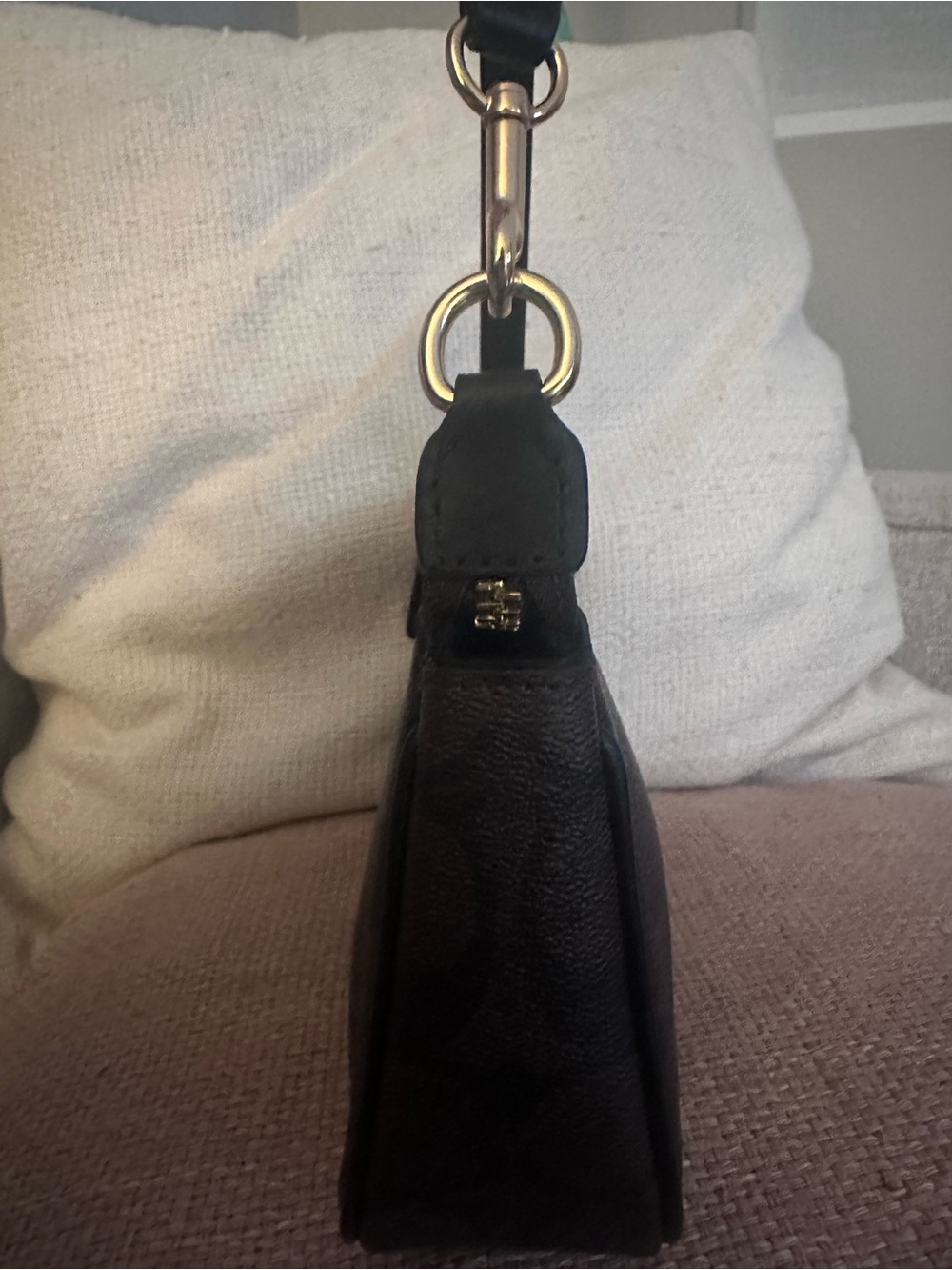 NWOT Coach Signature Brown Black Large Wristlet Clutch Gold Hardware - Picture 6 of 10